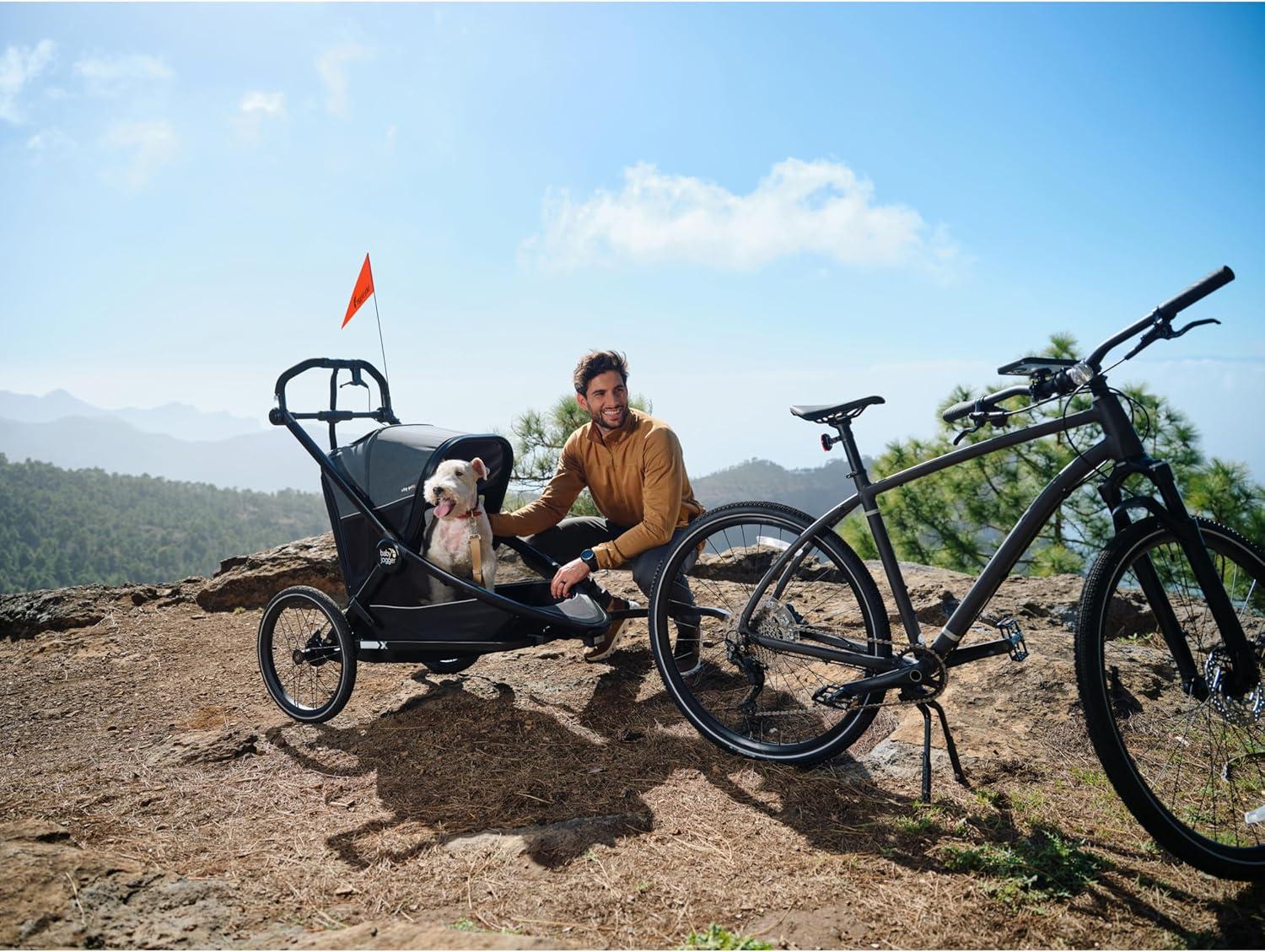 imageBaby Jogger Bike Trailer Conversion Kit Compatible with City Prix Jogging Stroller Includes Trailer Hitch Coupler and Visibility Flag