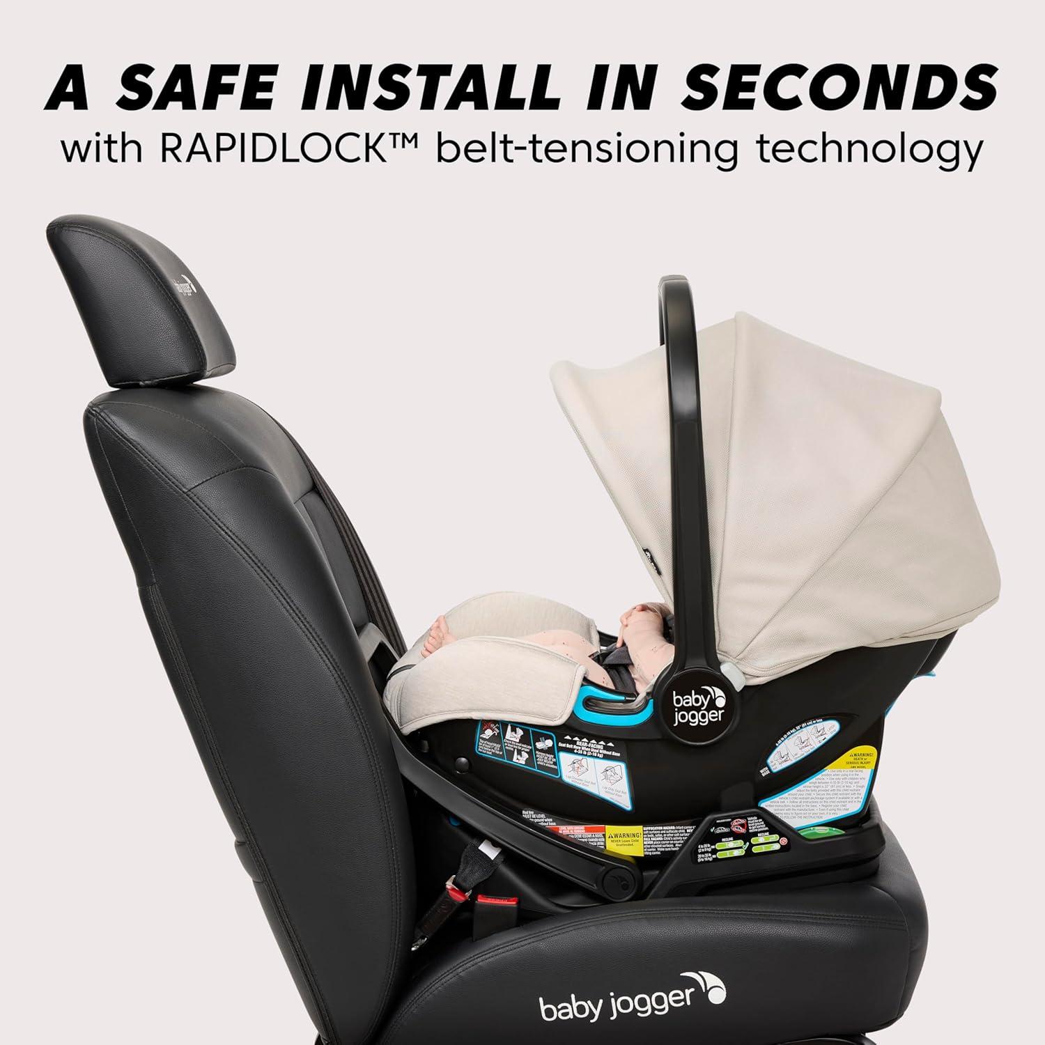 imageBaby Jogger City Go 2 Infant Car Seat Pike Exclusive Includes Leatherette Handlebar and Premium Fabrics for a Safe and Comfortable Ride from Day OneFrosted Ivory