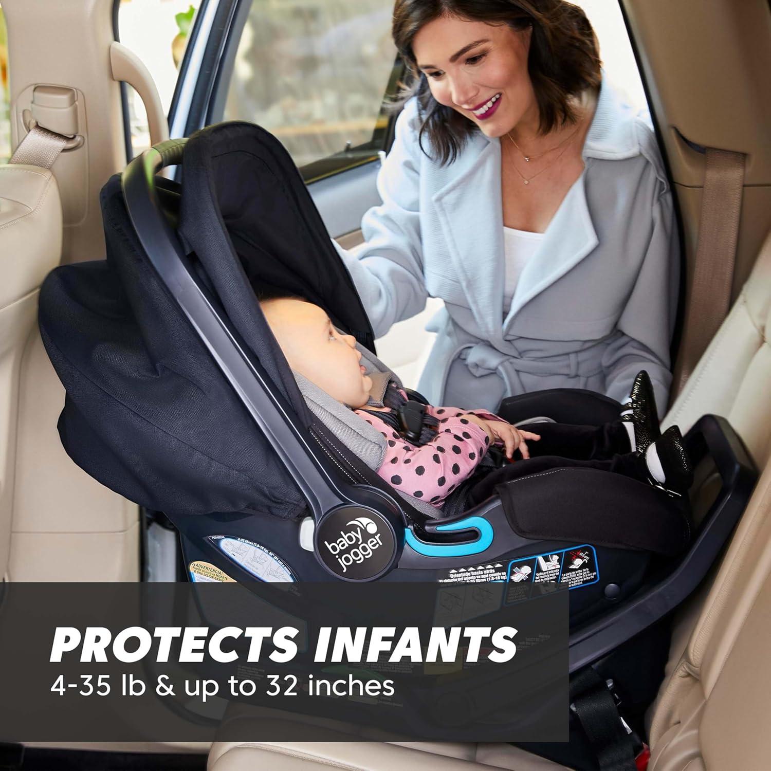 imageBaby Jogger City Go 2 Infant Car Seat Pike Exclusive Includes Leatherette Handlebar and Premium Fabrics for a Safe and Comfortable Ride from Day OneLunar Black