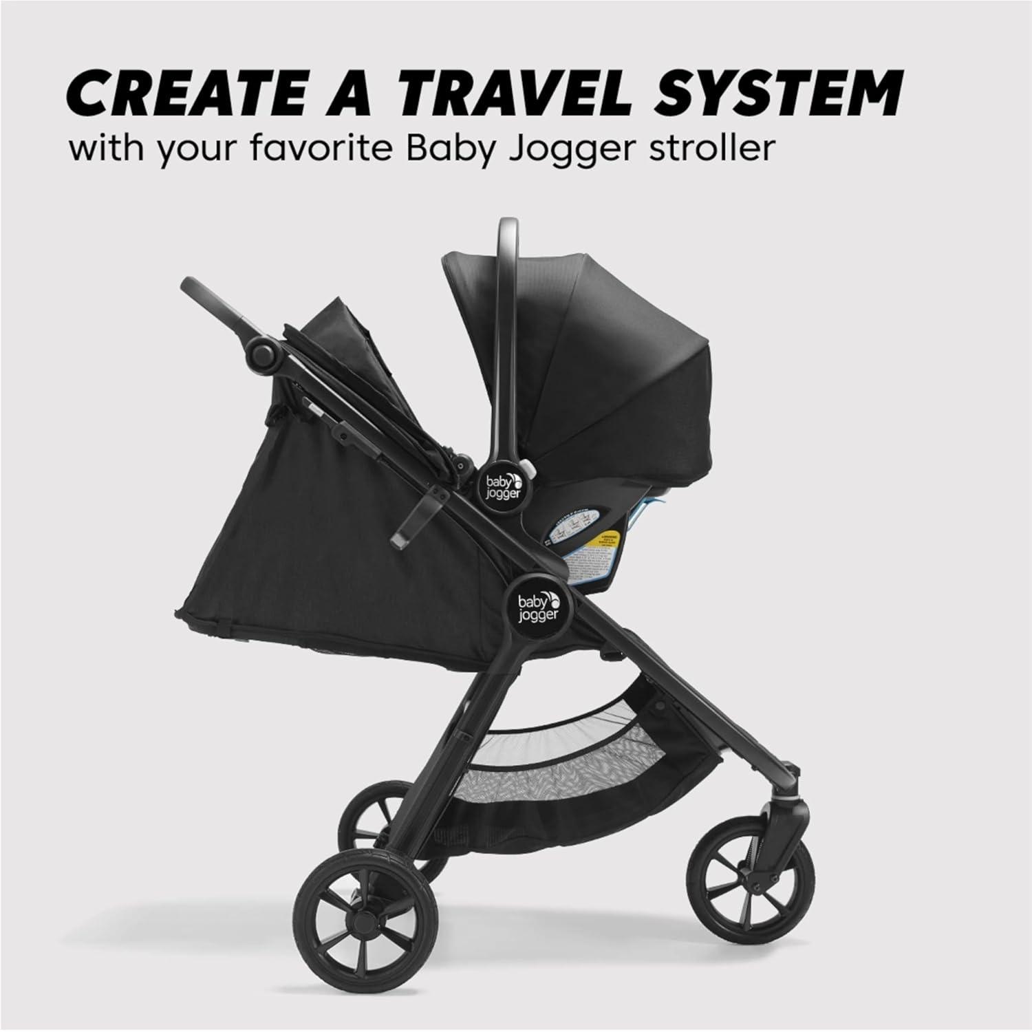 imageBaby Jogger City Go 2 Infant Car Seat Pike Exclusive Includes Leatherette Handlebar and Premium Fabrics for a Safe and Comfortable Ride from Day OneLunar Black