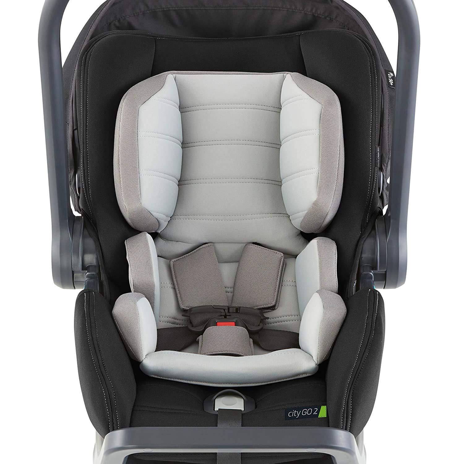 imageBaby Jogger City Go 2 Infant Car Seat Pike Exclusive Includes Leatherette Handlebar and Premium Fabrics for a Safe and Comfortable Ride from Day OneSlate