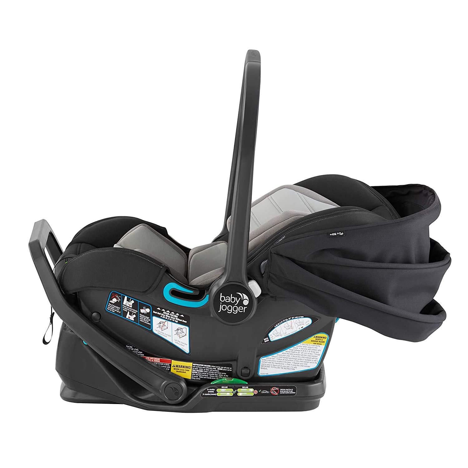 imageBaby Jogger City Go 2 Infant Car Seat Pike Exclusive Includes Leatherette Handlebar and Premium Fabrics for a Safe and Comfortable Ride from Day OneSlate