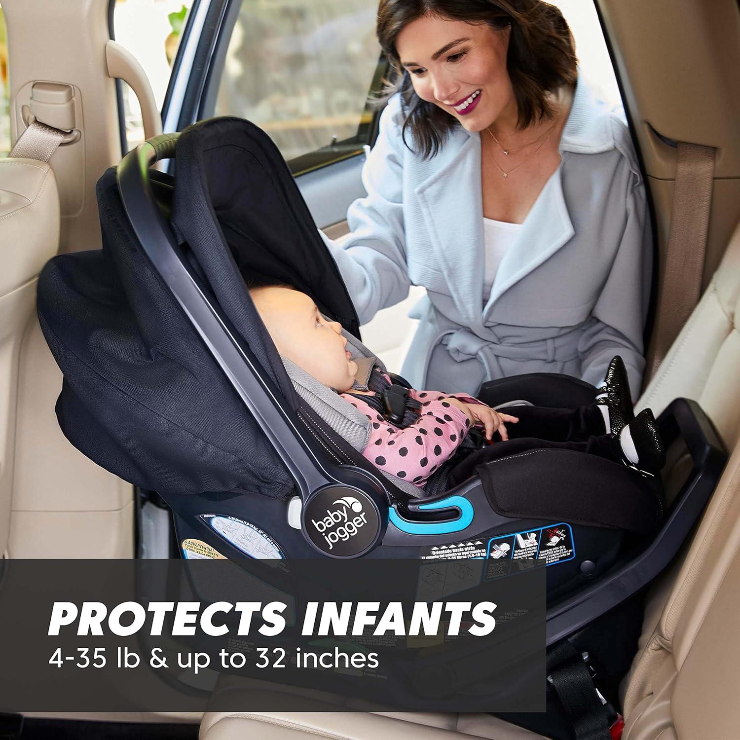 imageBaby Jogger City Go 2 Infant Car Seat Pike Exclusive Includes Leatherette Handlebar and Premium Fabrics for a Safe and Comfortable Ride from Day OneSlate