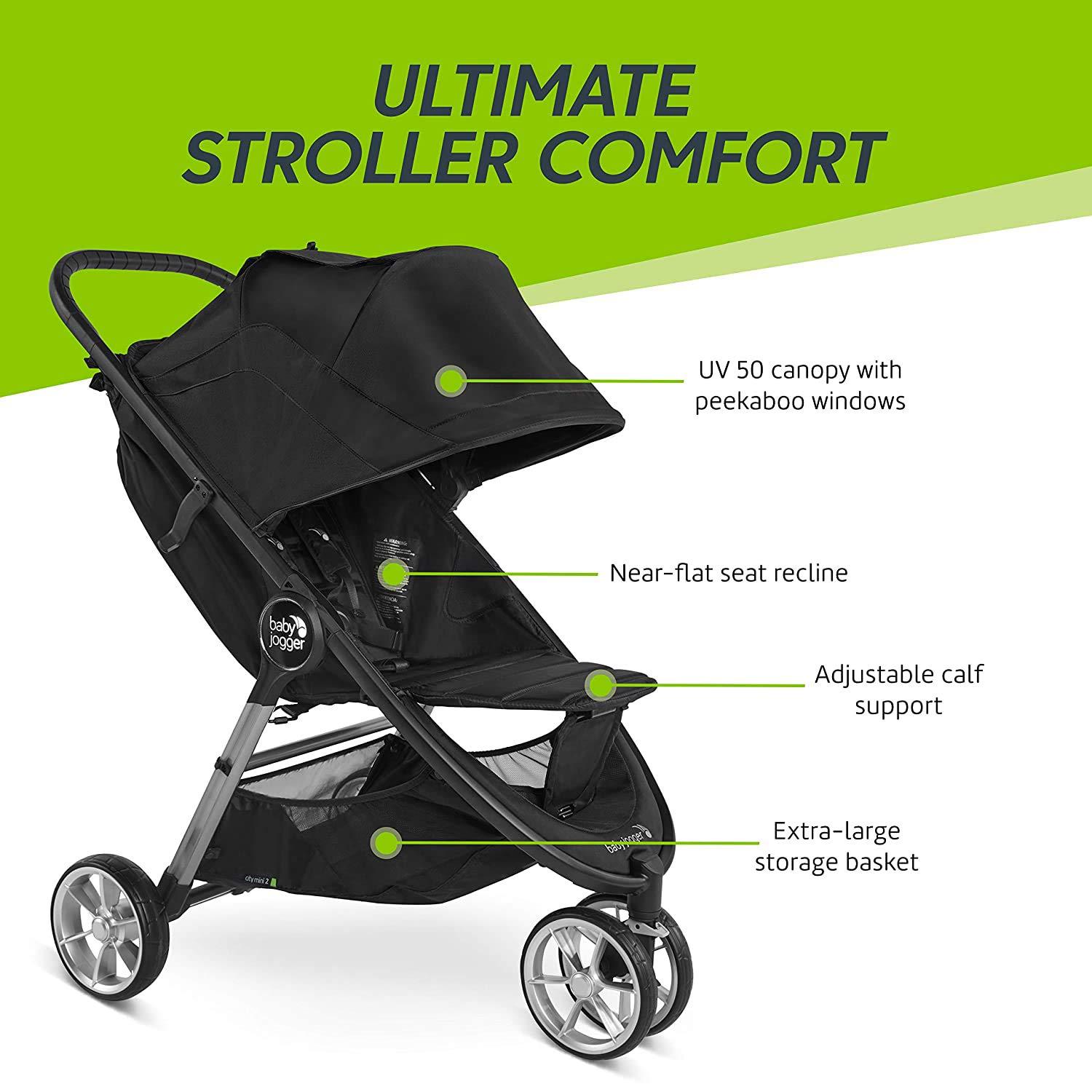imageBaby Jogger City Mini 2 Stroller 2019 Compact Lightweight Stroller Quick Fold Baby Stroller Jet