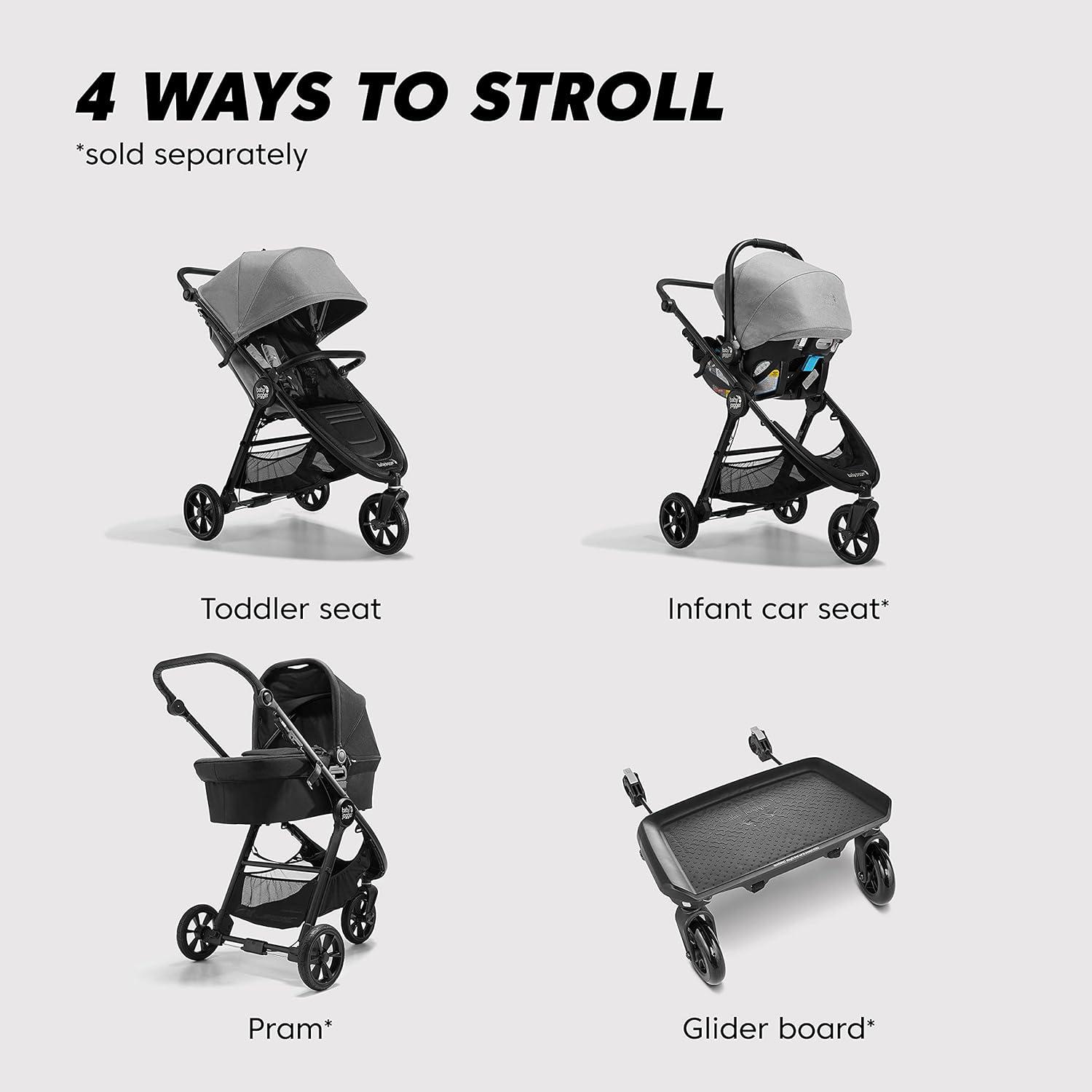 imageBaby Jogger City Mini GT2 AllTerrain Double Stroller Jet Black Perfect for Newborn and Toddler Compatible with Britax Cybex Graco and Maxi Cosi Infant Car SeatsPike