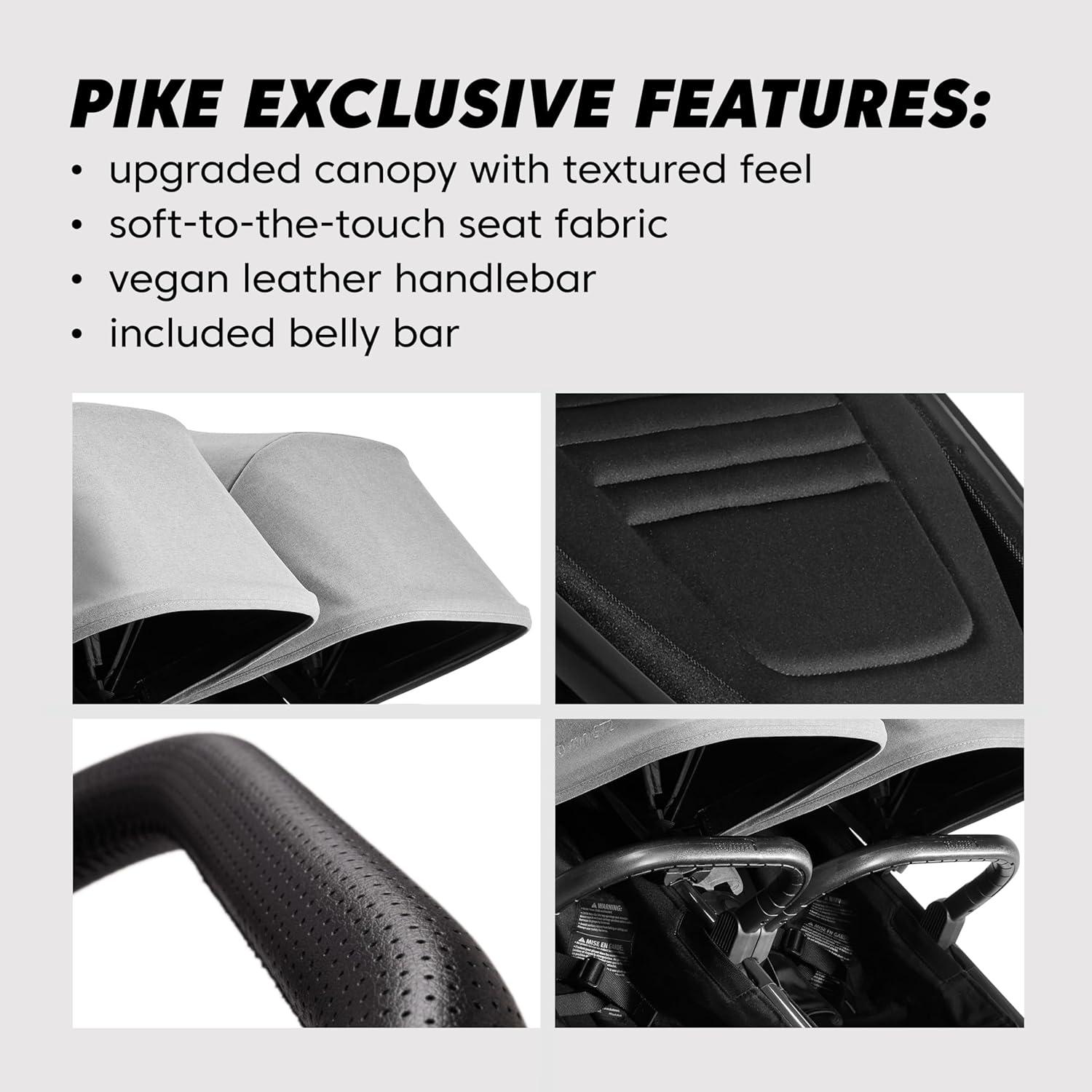 imageBaby Jogger City Mini GT2 AllTerrain Double Stroller Jet Black Perfect for Newborn and Toddler Compatible with Britax Cybex Graco and Maxi Cosi Infant Car SeatsPike