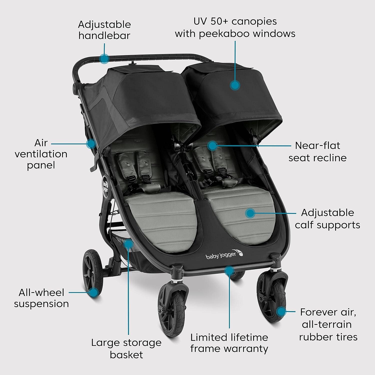 imageBaby Jogger City Mini GT2 AllTerrain Double Stroller Slate 411 x 305 x 431 Inch Pack of 1