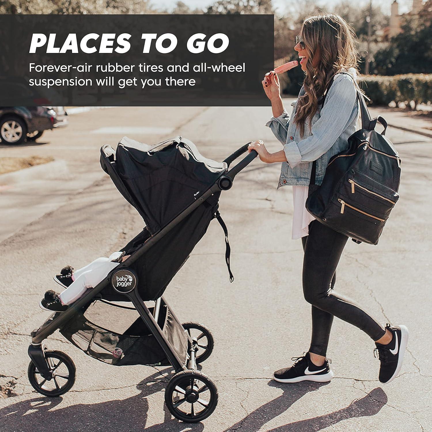 imageBaby Jogger City Mini GT2 AllTerrain Travel System Includes City GO 2 Infant Car Seat JetSlate