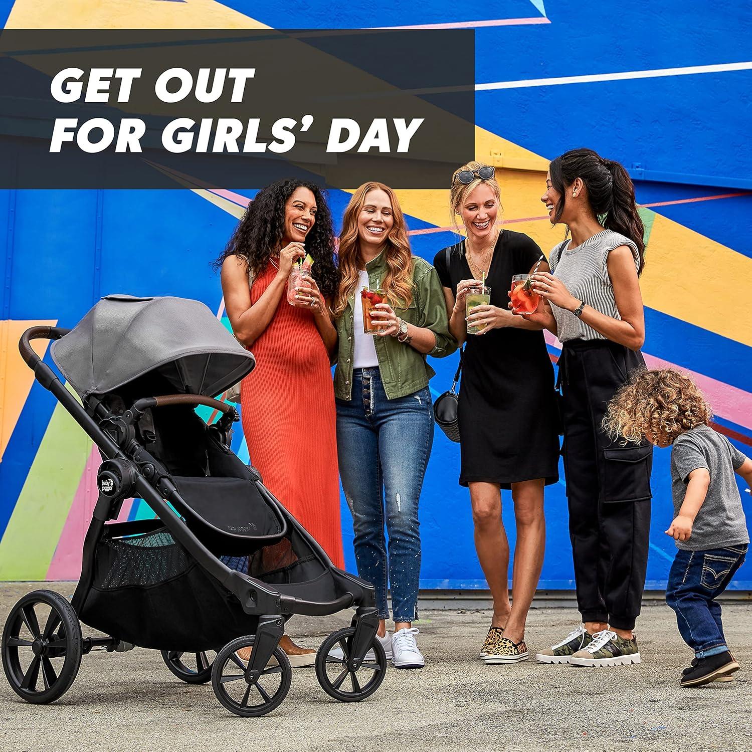 imageBaby Jogger City Select 2 SingletoDouble Modular Stroller Eco Collection Lunar BlackHarbor Grey