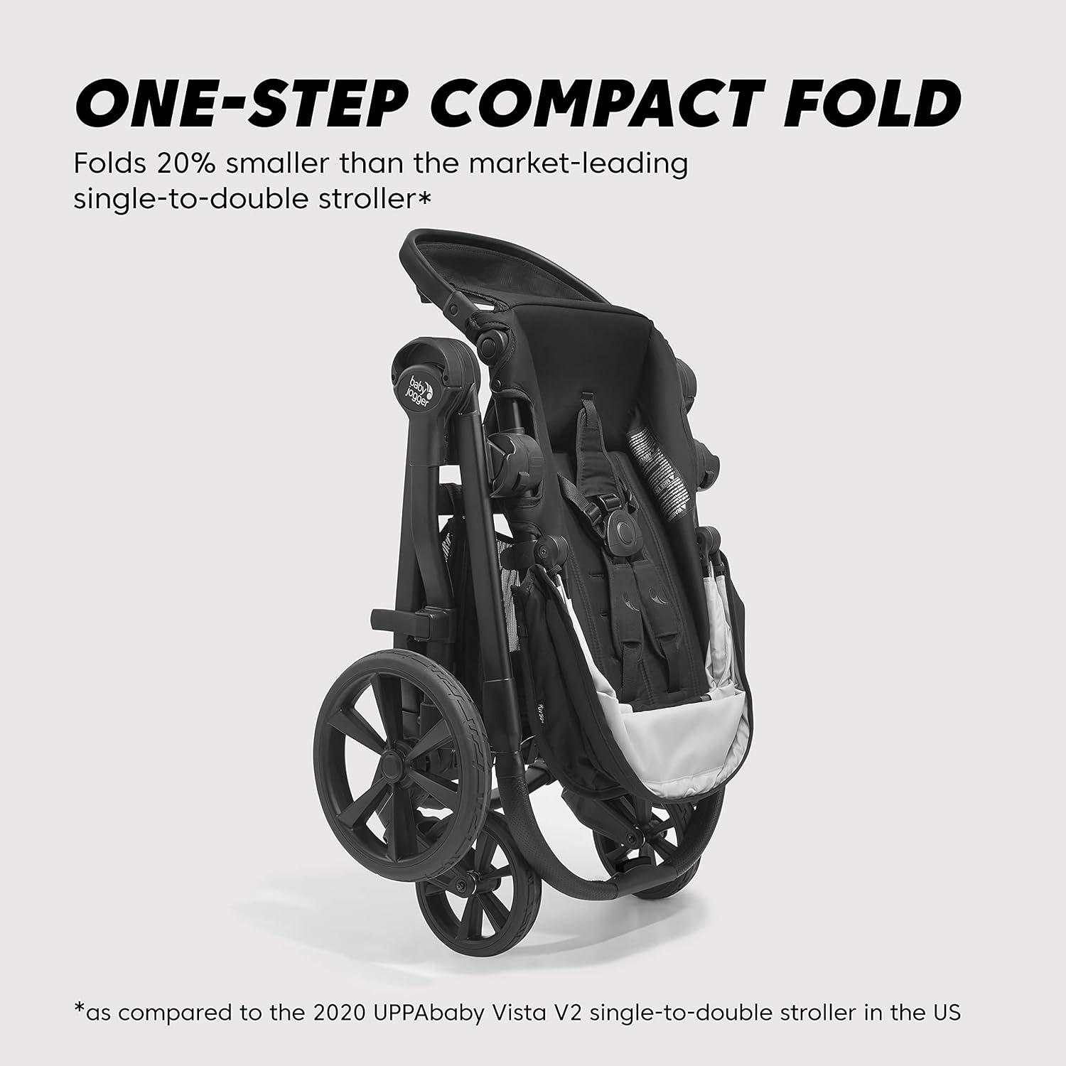 imageBaby Jogger City Select 2 SingletoDouble Modular Stroller Eco Collection Lunar BlackHarbor Grey