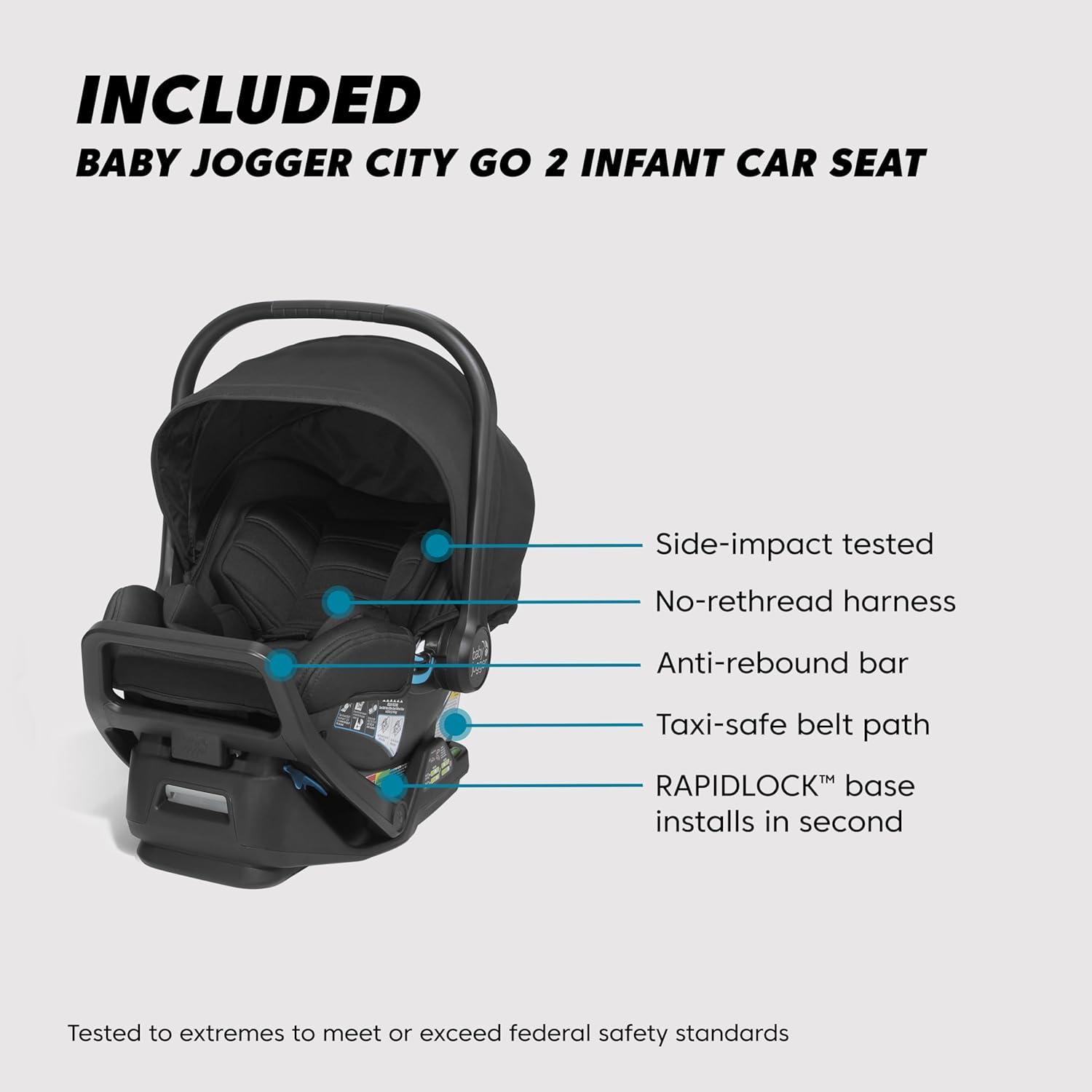 imageBaby Jogger City Select 2 SingletoDouble Modular Stroller Eco Collection Lunar BlackLunar Black