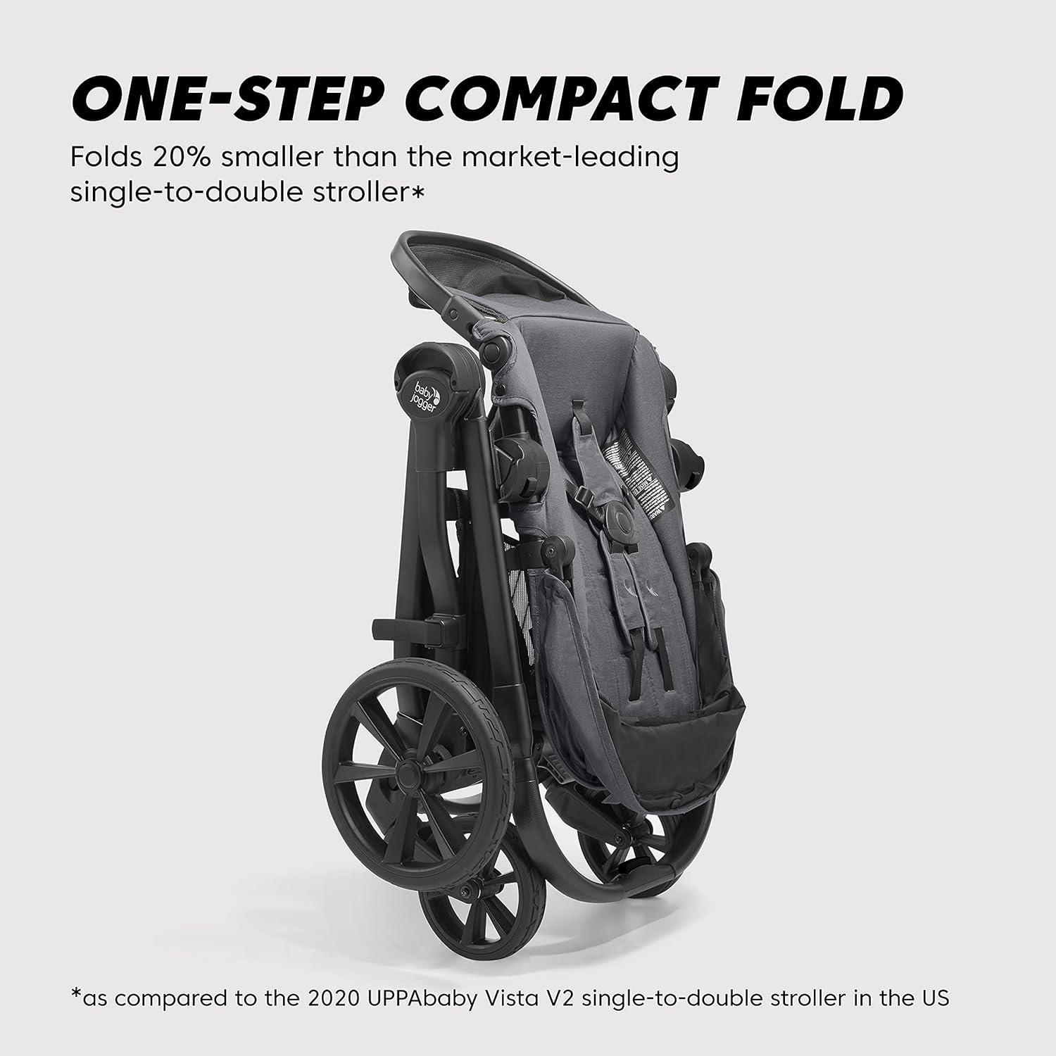 imageBaby Jogger City Select 2 SingletoDouble Modular Stroller Eco Collection Lunar BlackPeacoat Blue