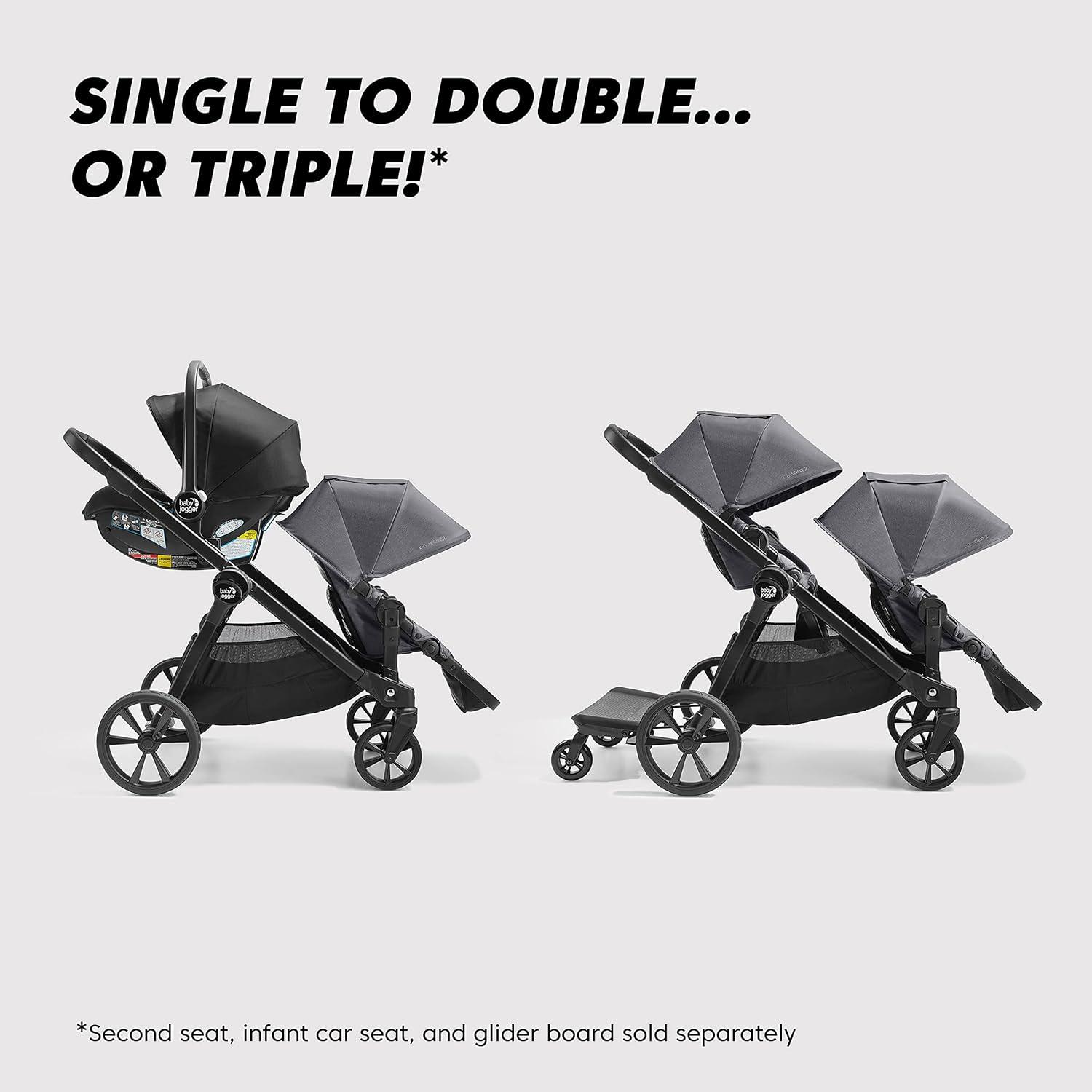 imageBaby Jogger City Select 2 SingletoDouble Modular Stroller Eco Collection Lunar BlackPike