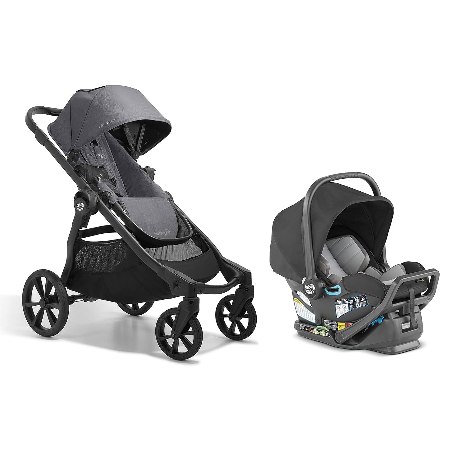 imageBaby Jogger City Select 2 SingletoDouble Modular Stroller Eco Collection Lunar BlackRadiant Slate