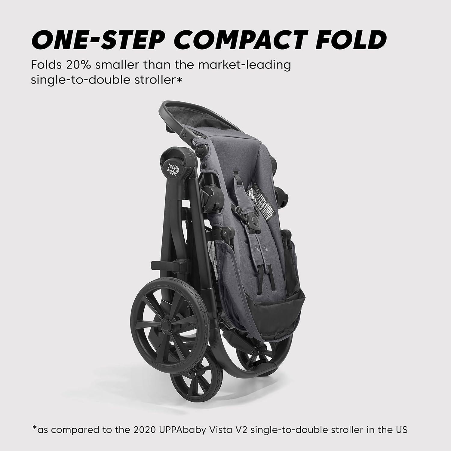 imageBaby Jogger City Select 2 SingletoDouble Modular Stroller Eco Collection Lunar BlackRadiant Slate