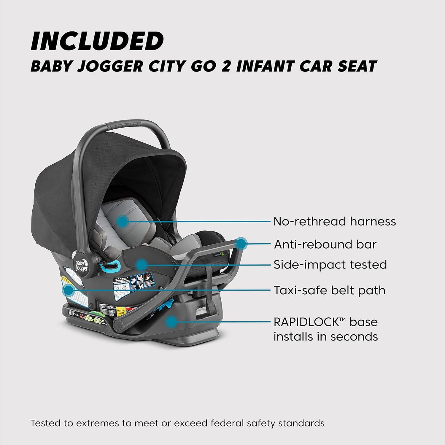 imageBaby Jogger City Select 2 SingletoDouble Modular Stroller Eco Collection Lunar BlackRadiant Slate