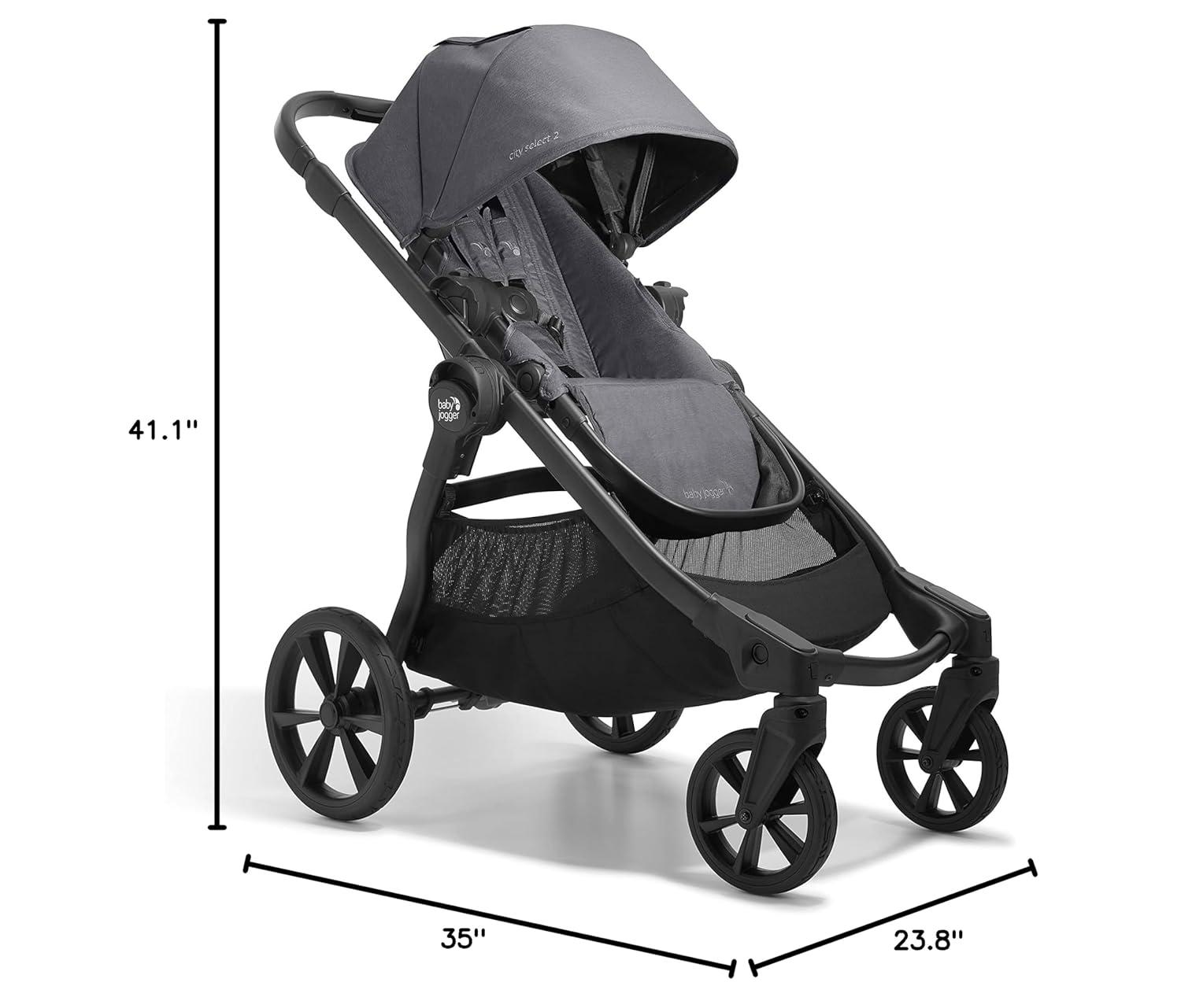 imageBaby Jogger City Select 2 SingletoDouble Modular Stroller Eco Collection Lunar BlackRadiant Slate