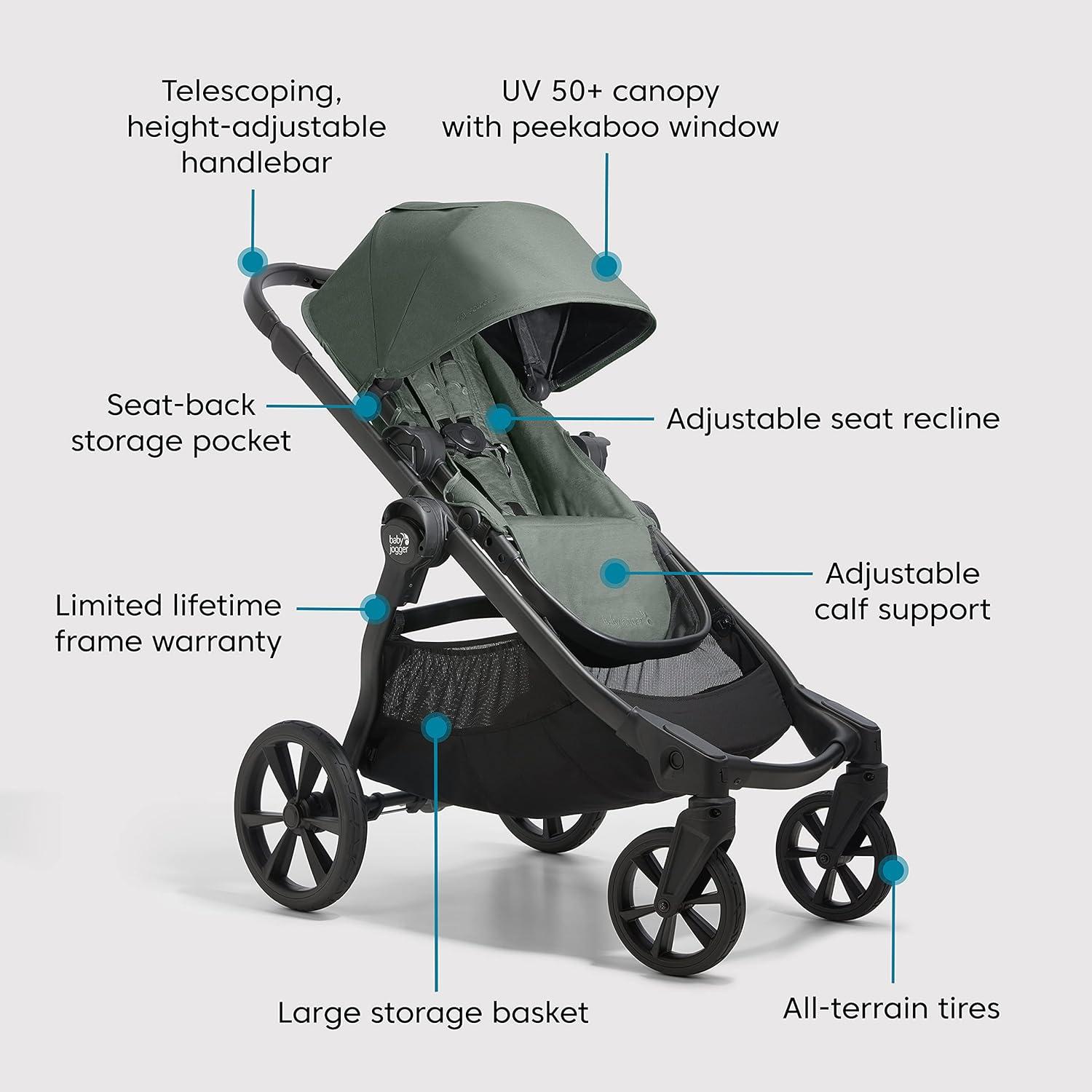 imageBaby Jogger City Select 2 SingletoDouble Modular Stroller Flint SageFlint Sage