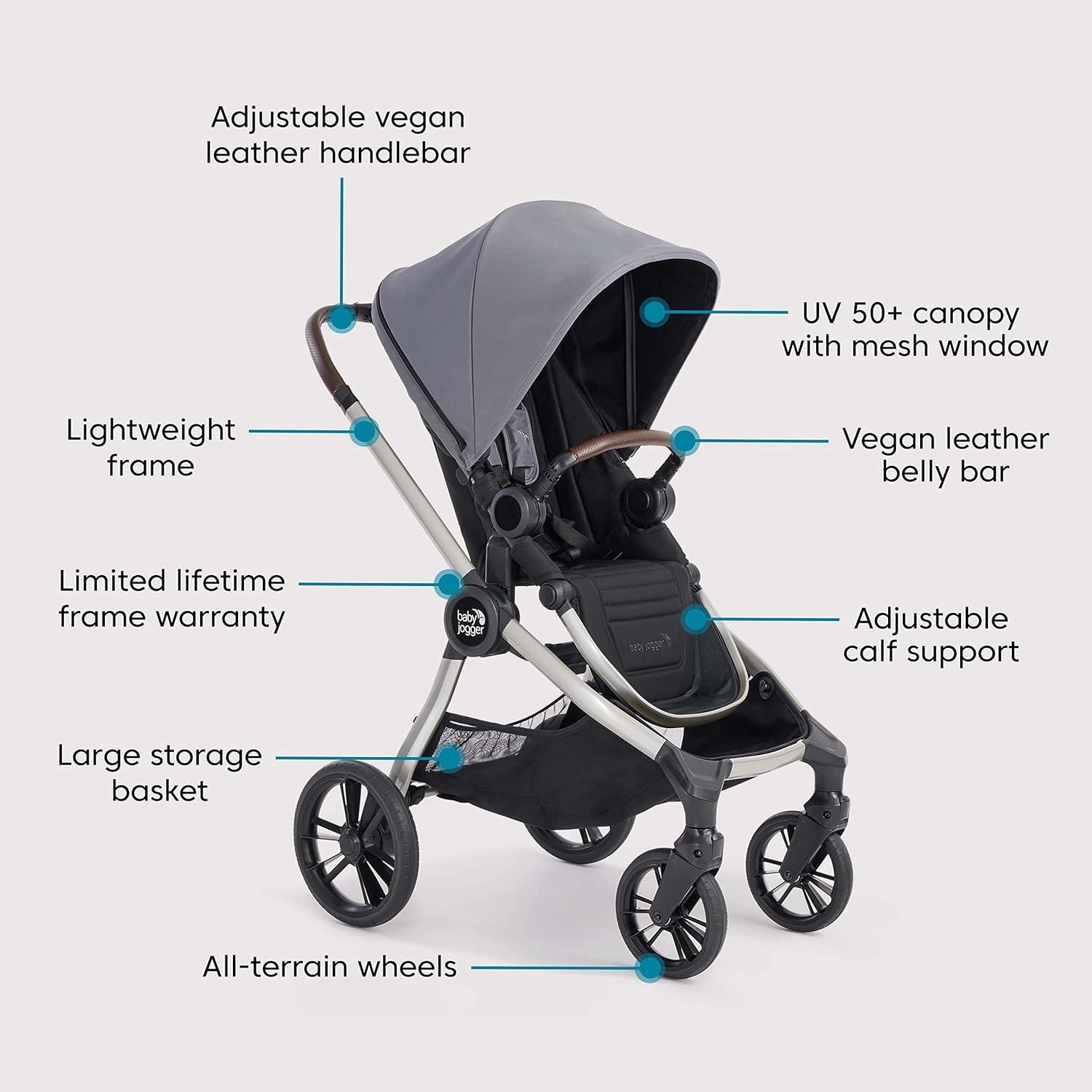 imageBaby Jogger City Sights Stroller Convertible Stroller with Compact Fold Dark SlateDark Slate