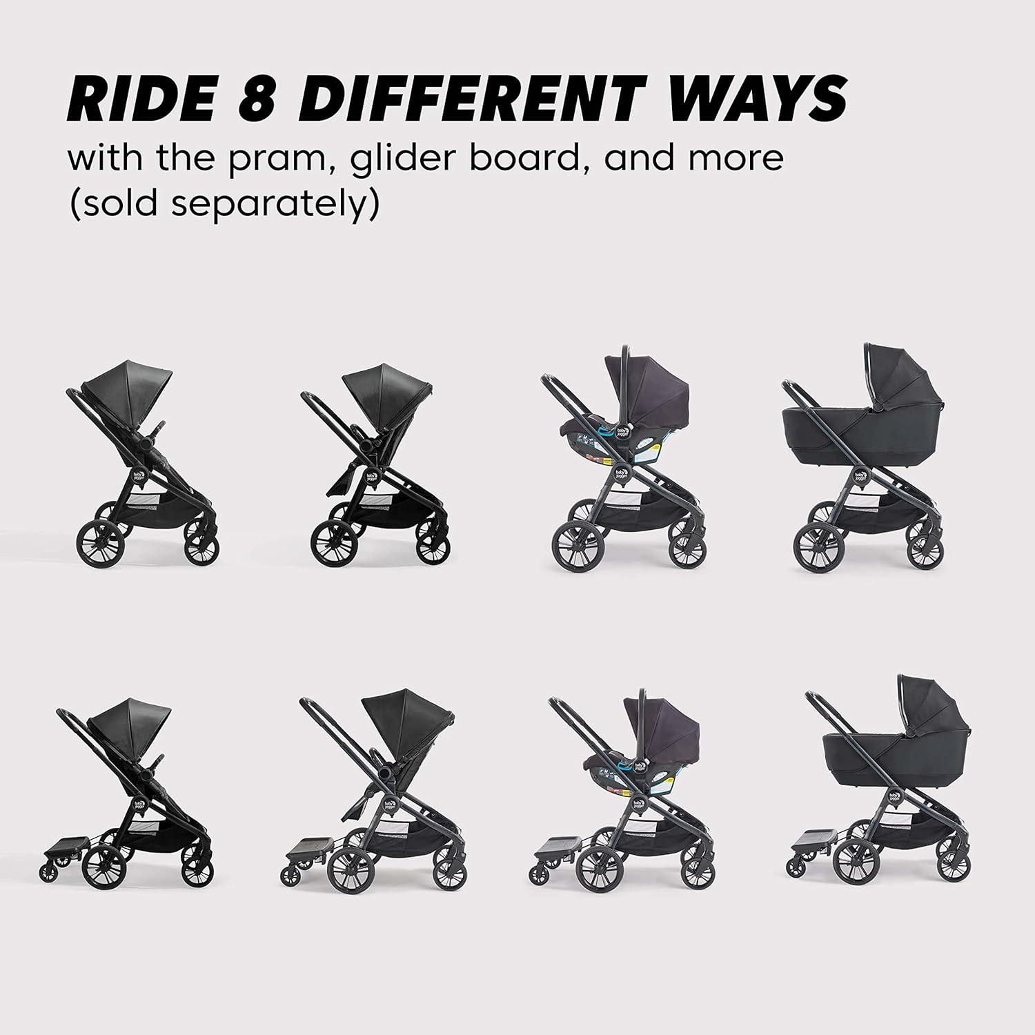 imageBaby Jogger City Sights Stroller Convertible Stroller with Compact Fold Dark SlateRich Black