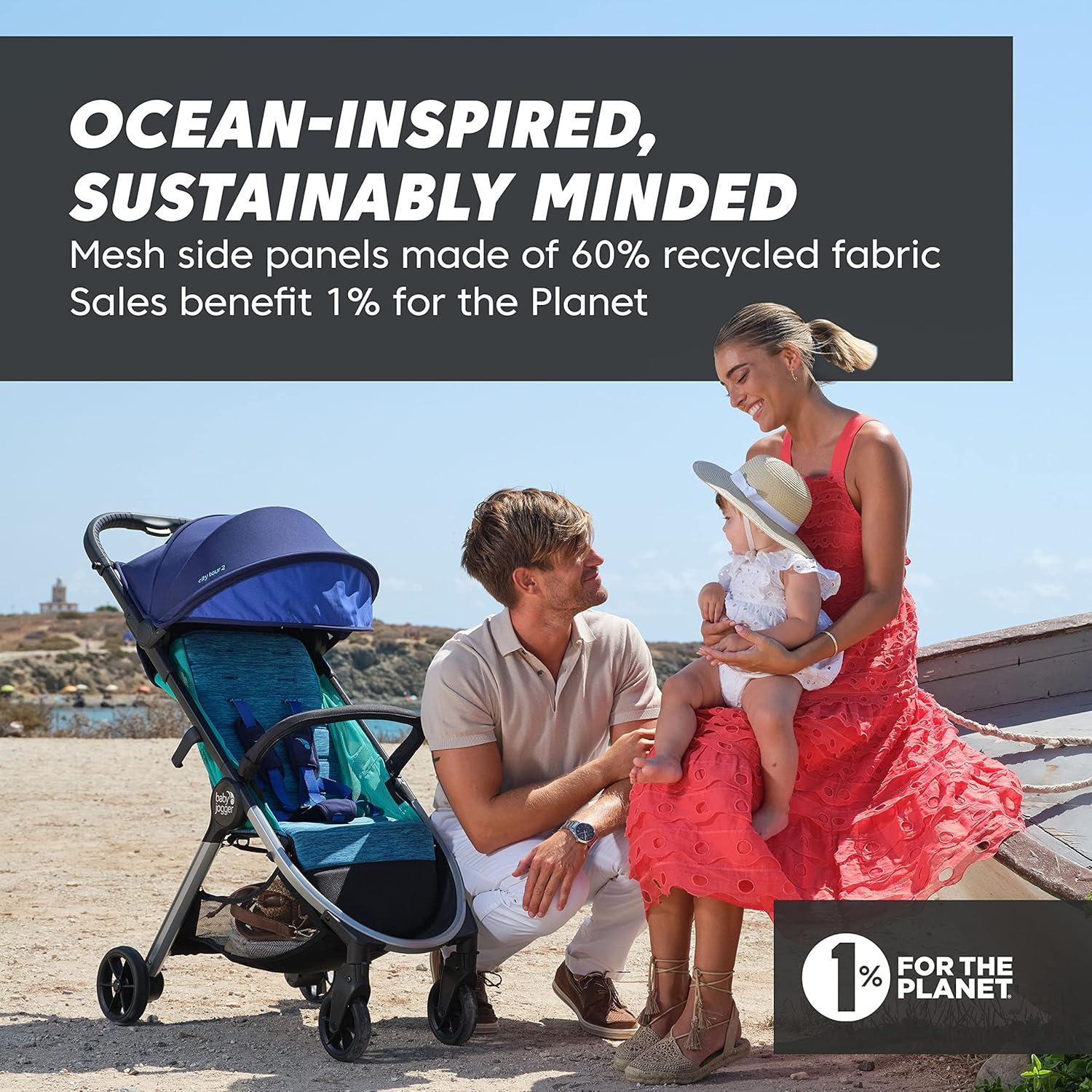 imageBaby Jogger City Tour 2 UltraCompact CarryOn Approved Travel Stroller in Pitch Black Lightweight Easy Fold Ideal for Traveling and Everyday AdventuresCoastal