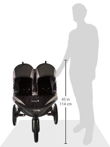imageBaby Jogger Summit X3 Double Jogging Stroller 2016 AirFilled Rubber Tires AllWheel Suspension Quick Fold Jogging Stroller BlackGray