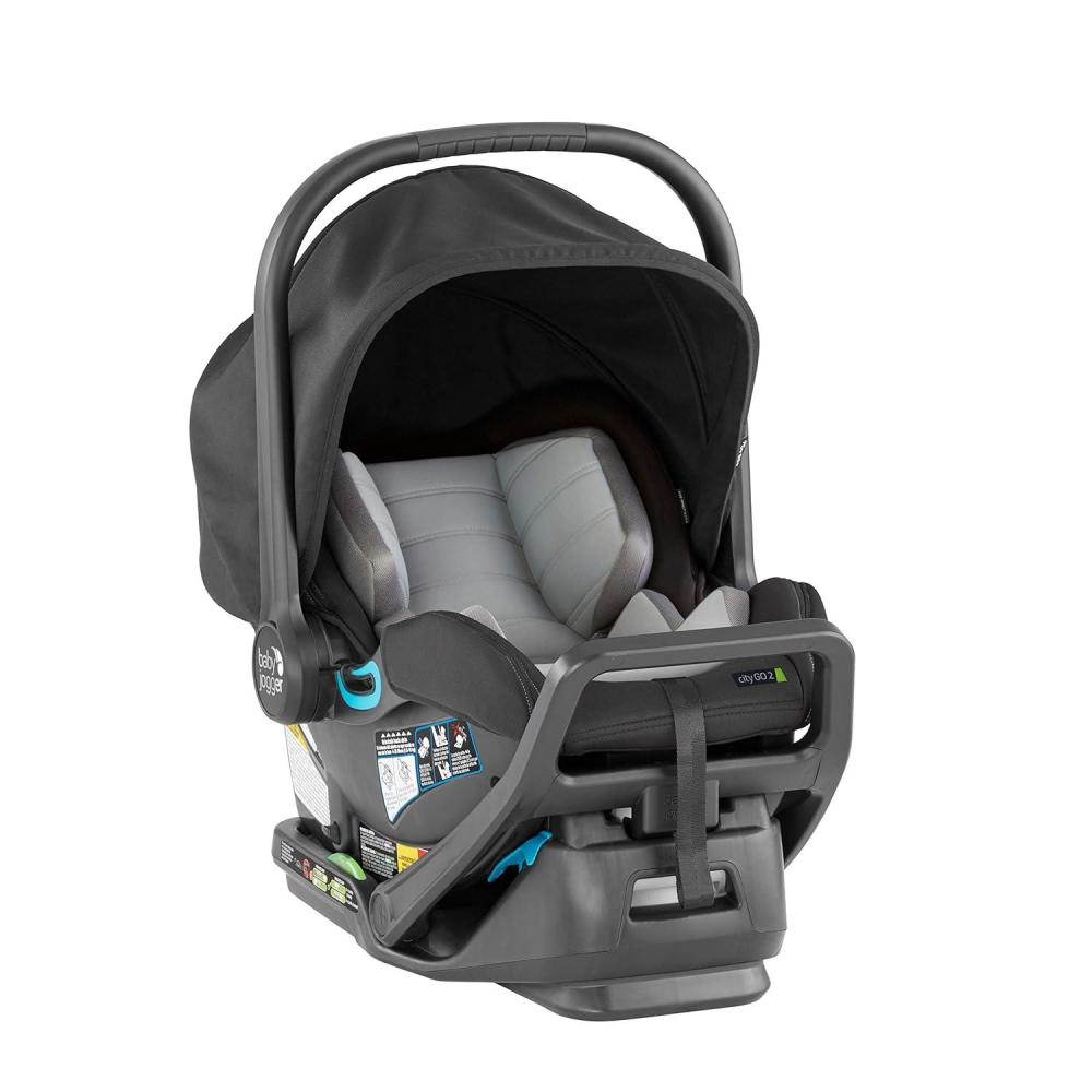 imageBaby Jogger City Go 2 Infant Car Seat Pike Exclusive Includes Leatherette Handlebar and Premium Fabrics for a Safe and Comfortable Ride from Day OneSlate