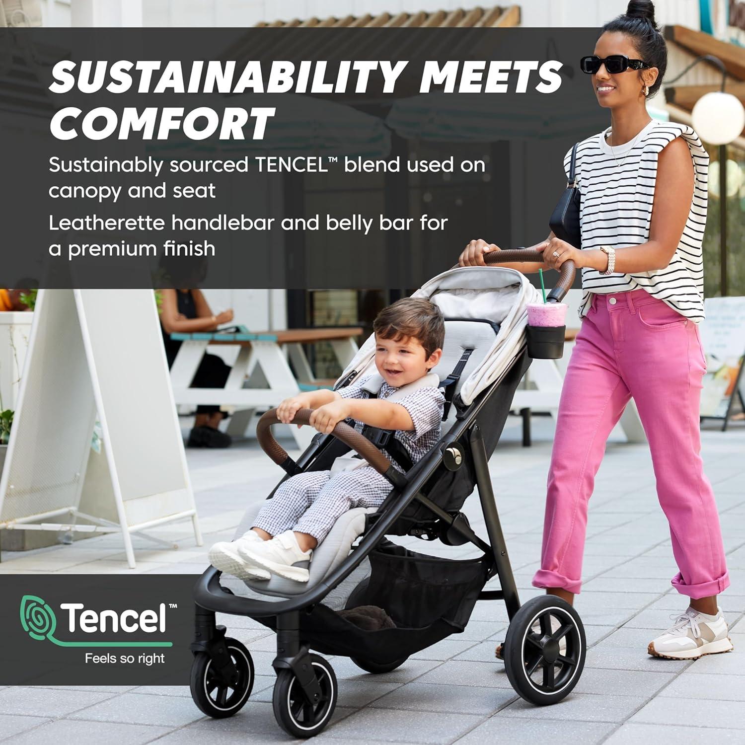 imageBaby Jogger City Mini Air Lightweight Stroller AllTerrain Wheel Suspension Adjustable Seat with Calf Support Compact FoldFrosted Ivory