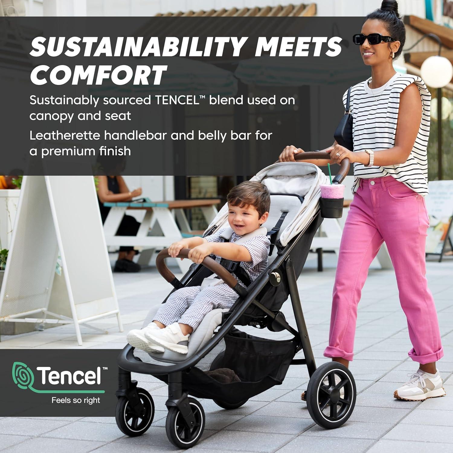 imageBaby Jogger City Mini Air Lightweight Stroller AllTerrain Wheel Suspension Adjustable Seat with Calf Support Compact FoldRich Black