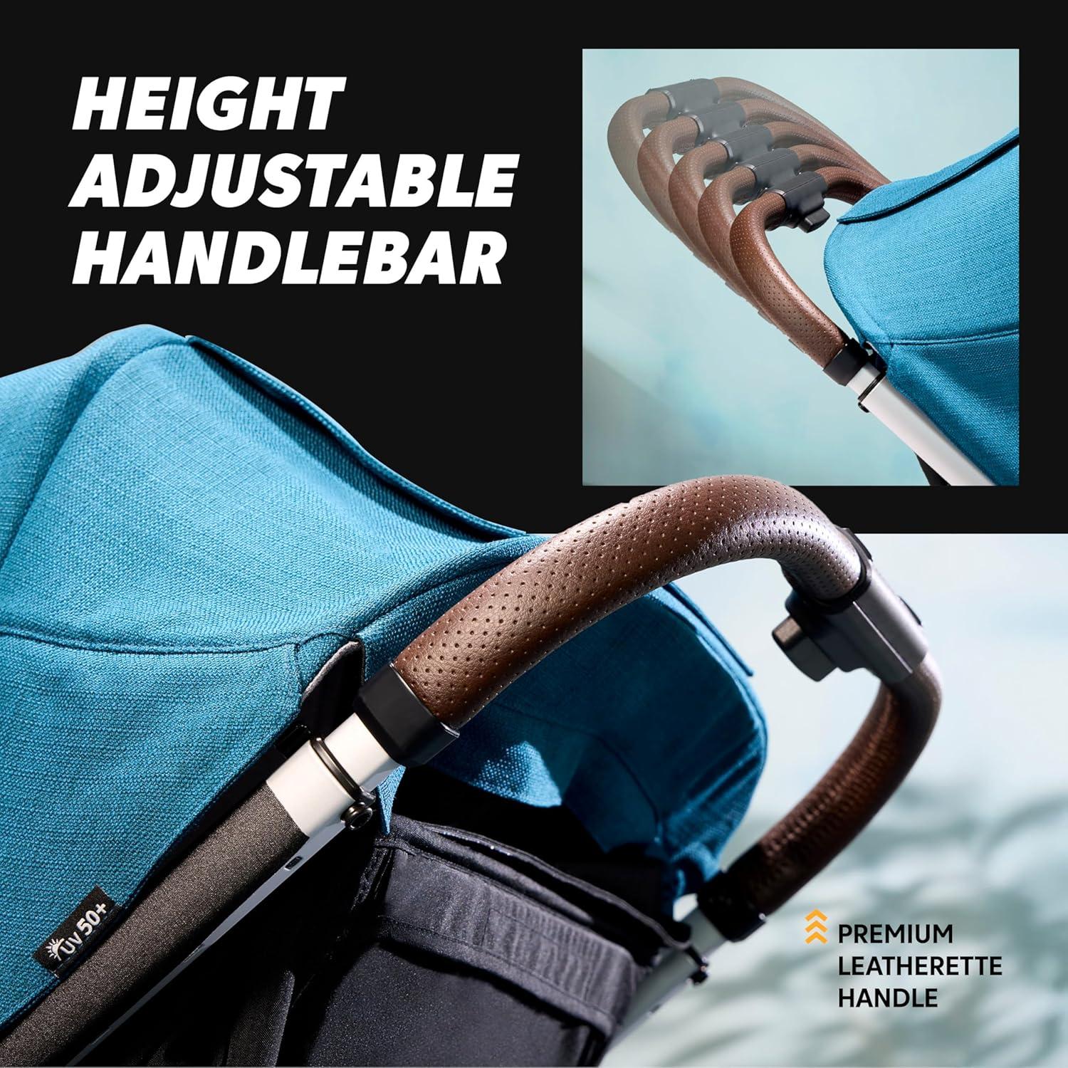 imageBaby Jogger City Mini GT3 All Terrain Stroller with Forever Air Rubber Tires and All Wheel Suspension with Magnetic Buckle and NoRethread Harness HeightAdjustable Handlebar and Foot BrakeRich Black