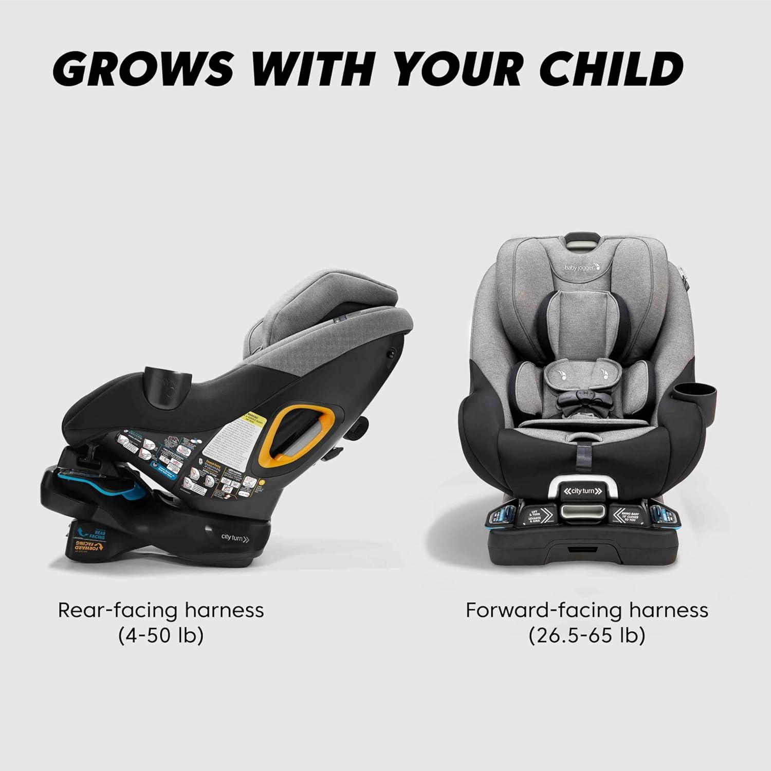 imageBaby Jogger City Turn Rotating Convertible Car Seat Unique 180Degree Turn Lightweight COOLMAX Fabric PikeDune