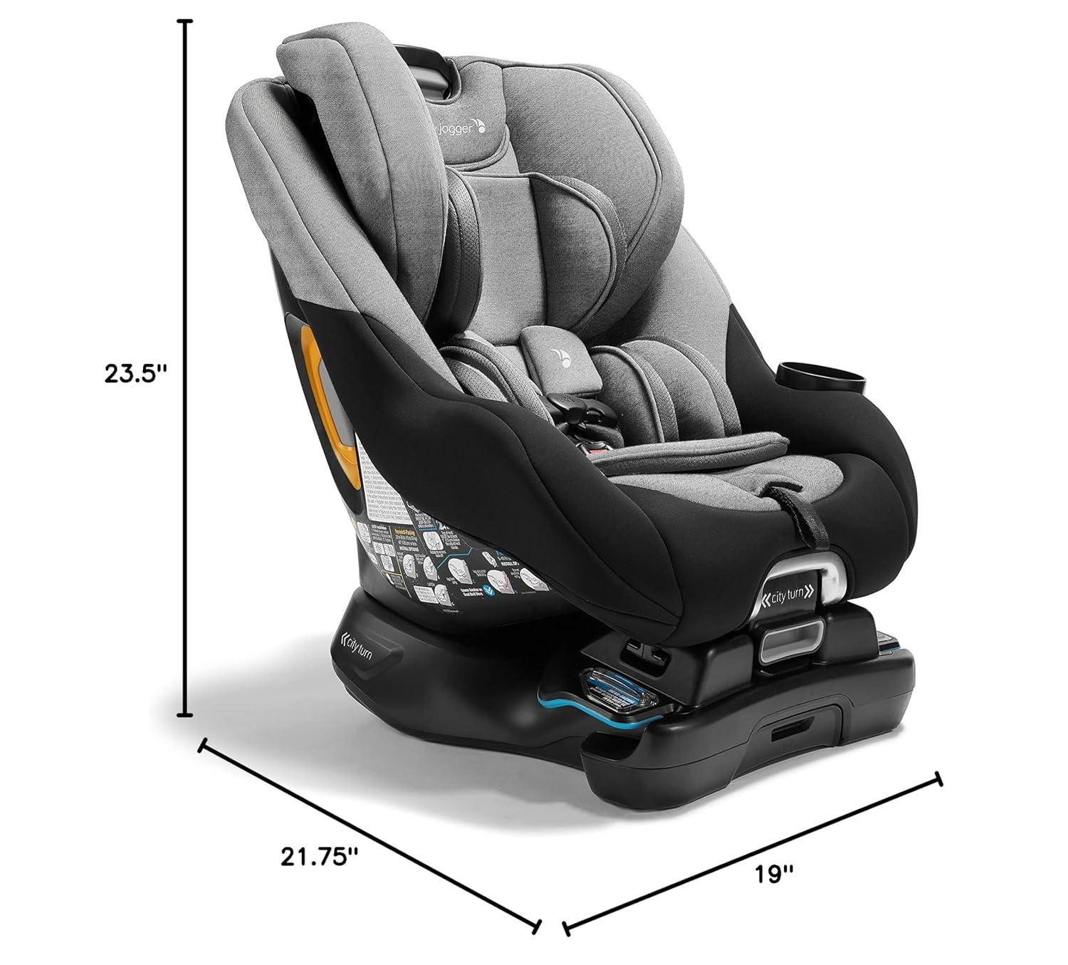 imageBaby Jogger City Turn Rotating Convertible Car Seat Unique 180Degree Turn Lightweight COOLMAX Fabric PikeOnyx Black