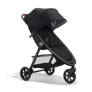 Baby Jogger City Mini GT3 All Terrain Stroller with Forever Air Rubber Tires and All Wheel Suspension with Magnetic Buckle and No-Rethread Harness, Height-Adjustable Handlebar, and Foot Brake(Rich Black)